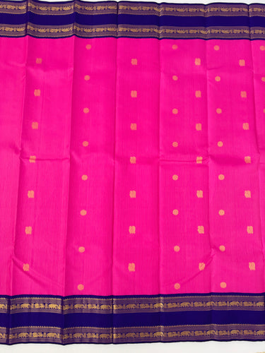 Exclusive Kanchivaram Korvai Pure Silk Pure Zari Silk Saree | Bubblegum Pink & Purple | Gold Zari | Handwoven | Ships from California